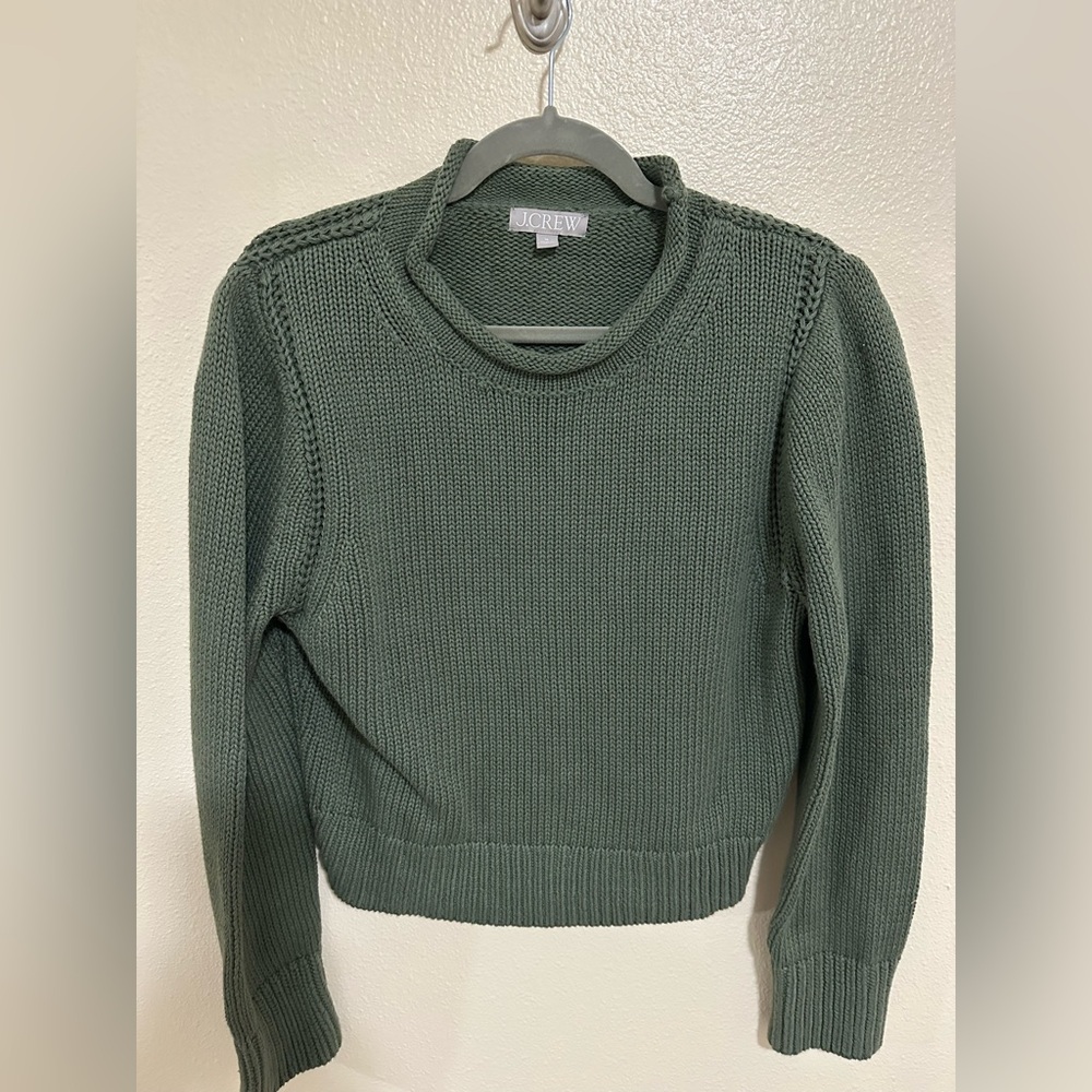 JCrew Heritage Cotton Rollneck Sweater, Medium, Midnight Moss